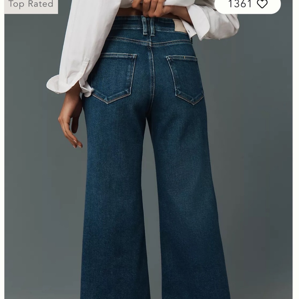 PAIGE Blue Flare Wide Leg Jeans High-Waisted - Picture 3 of 3